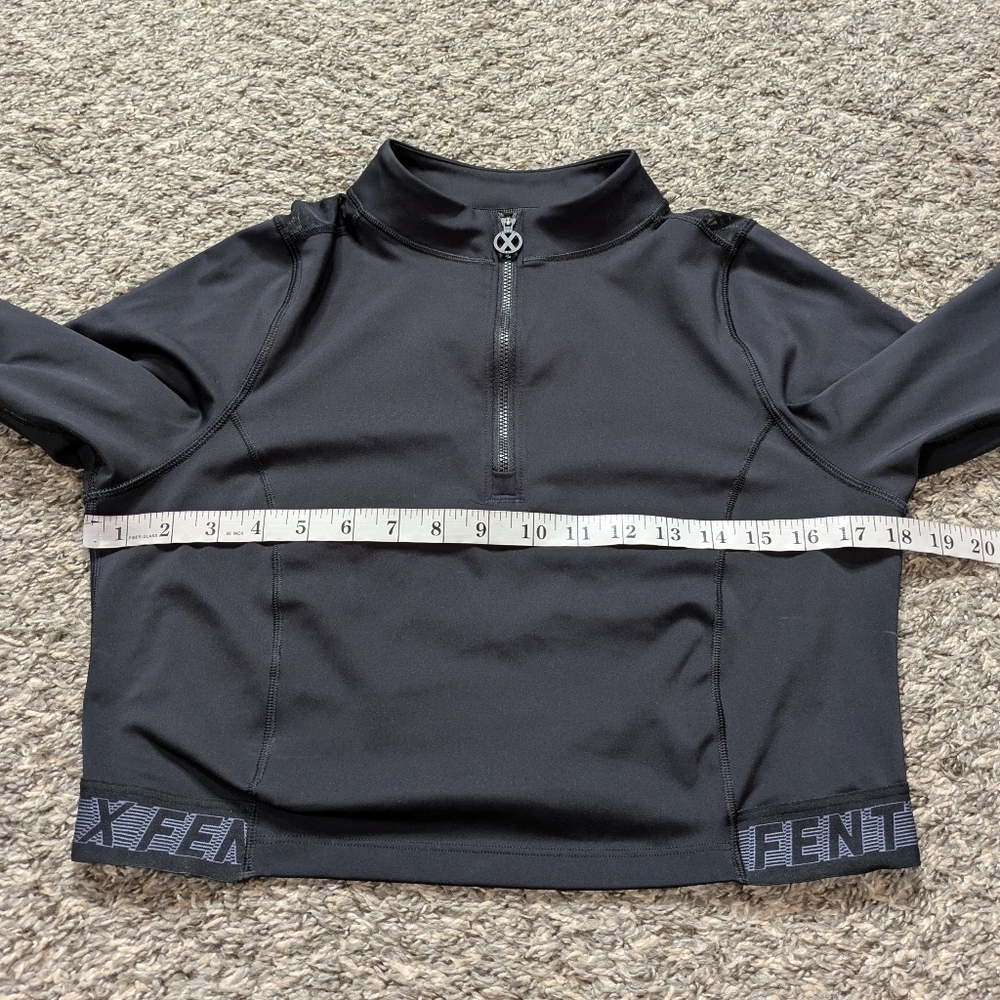 Savage X Fenty Black Cropped Mesh Back Long Sleeve Exercise Workout Top L/Xl - Picture 6 of 8